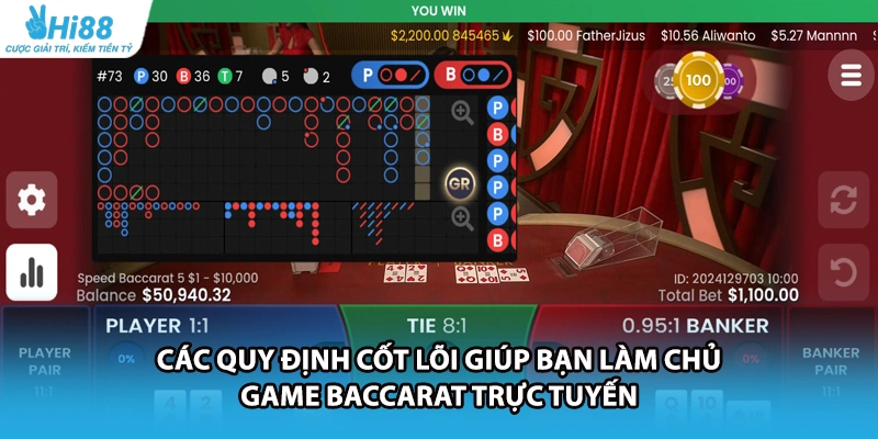 Các quy định cốt lõi giúp bạn làm chủ game Baccarat trực tuyến