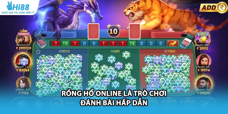 Rồng Hổ online là trò chơi đánh bài hấp dẫn